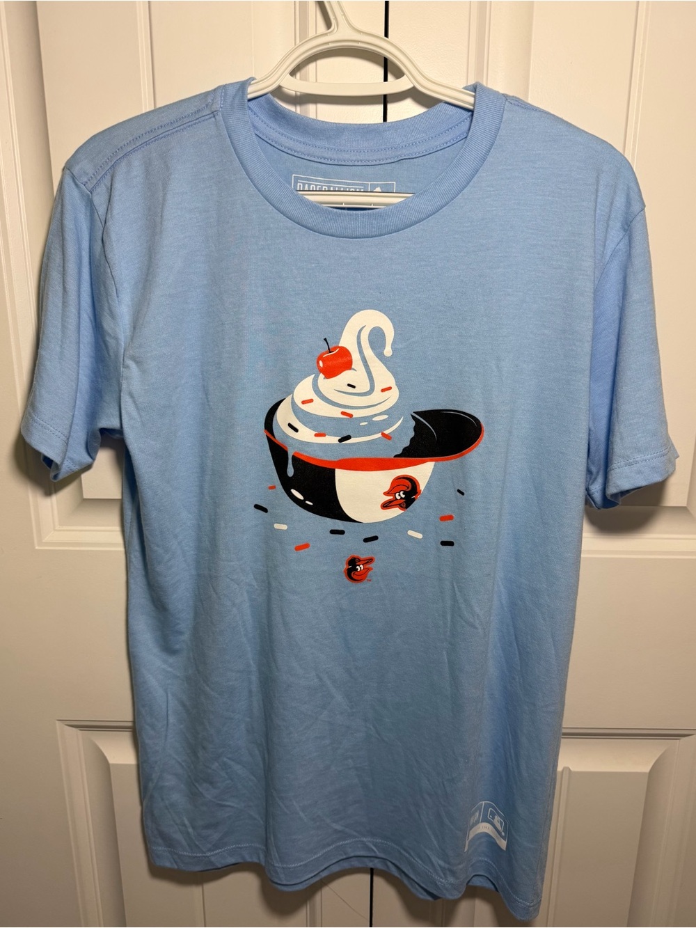 Baltimore Orioles Baseballism Ice Cream Helmet Tee YL NWOT